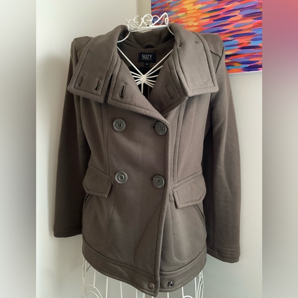 Suzy Shier Double-Breasted Brown Jacket - Picture 3 of 8